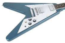 Load image into Gallery viewer, New Gibson Custom Shop 1967 Mahogany Flying V TRG Stinger Series Bahama Blue Stop Bar VOS 400397