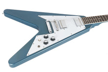 Load image into Gallery viewer, New Gibson Custom Shop 1967 Mahogany Flying V TRG Stinger Series Bahama Blue Stop Bar VOS