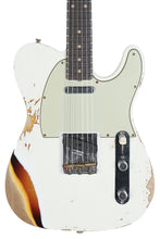 Load image into Gallery viewer, New Fender Custom Shop 1960 Telecaster Custom Heavy Relic Aged Olympic White Over Chocolate 3 Color Sunburst