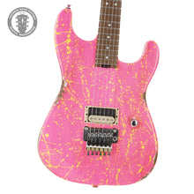 Load image into Gallery viewer, New Jackson Custom Shop Thunder Mod San Dimas Pink with Yellow Splatter 1 Humbucker Floyd Rose