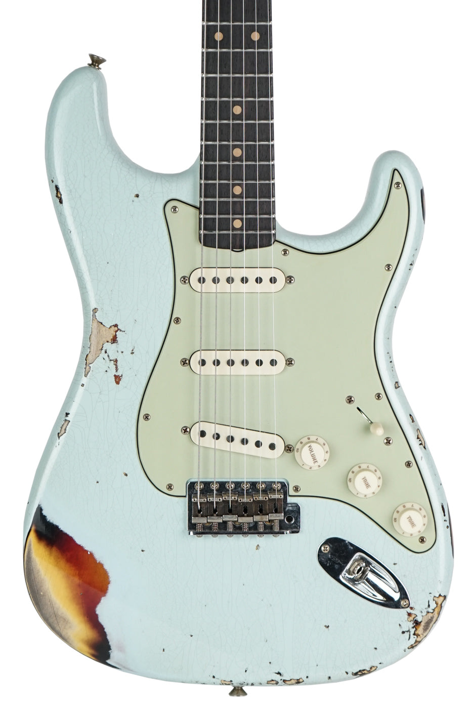 New Fender Custom Shop '60 Stratocaster Heavy Relic Aged Sonic Blue over Three-Color Sunburst