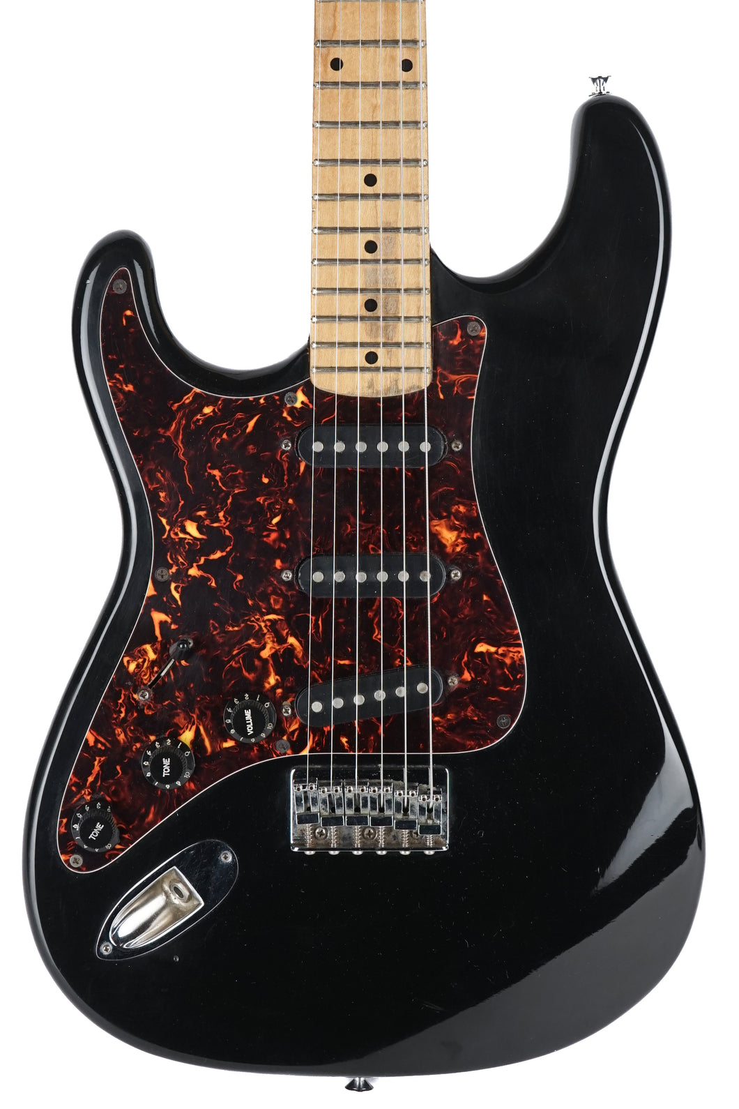 1980s Hondo Deluxe Series 759 S Style Left Handed Black