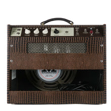 Load image into Gallery viewer, New Magnatone Kingston 12" Combo Brown French Alligator Tolex / Gold Stripe Grill #8965
