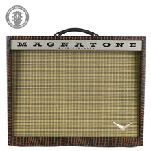 Load image into Gallery viewer, New Magnatone Kingston 12" Combo Brown French Alligator Tolex / Gold Stripe Grill #8965
