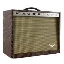 Load image into Gallery viewer, New Magnatone Kingston 12" Combo Brown French Alligator Tolex / Gold Stripe Grill #8965
