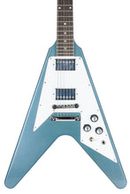 Load image into Gallery viewer, New Gibson Custom Shop 1967 Mahogany Flying V TRG Stinger Series Bahama Blue Stop Bar VOS
