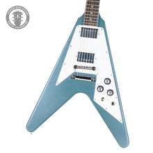 Load image into Gallery viewer, New Gibson Custom Shop 1967 Mahogany Flying V TRG Stinger Series Bahama Blue Stop Bar VOS
