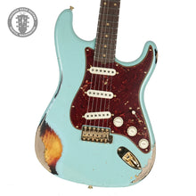 Load image into Gallery viewer, 2023 Fender Custom Shop &#39;62 Stratocaster Heavy Relic With Gold Closet Classic Hardware Aged Daphne Blue over 3-Color Sunburst
