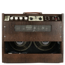 Load image into Gallery viewer, New Magnatone Panoramic Stereo Brown French Alligator Tolex / Gold Stripe Grill
