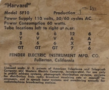 Load image into Gallery viewer, 1958 Fender Harvard 5F10 Tweed Combo Amp
