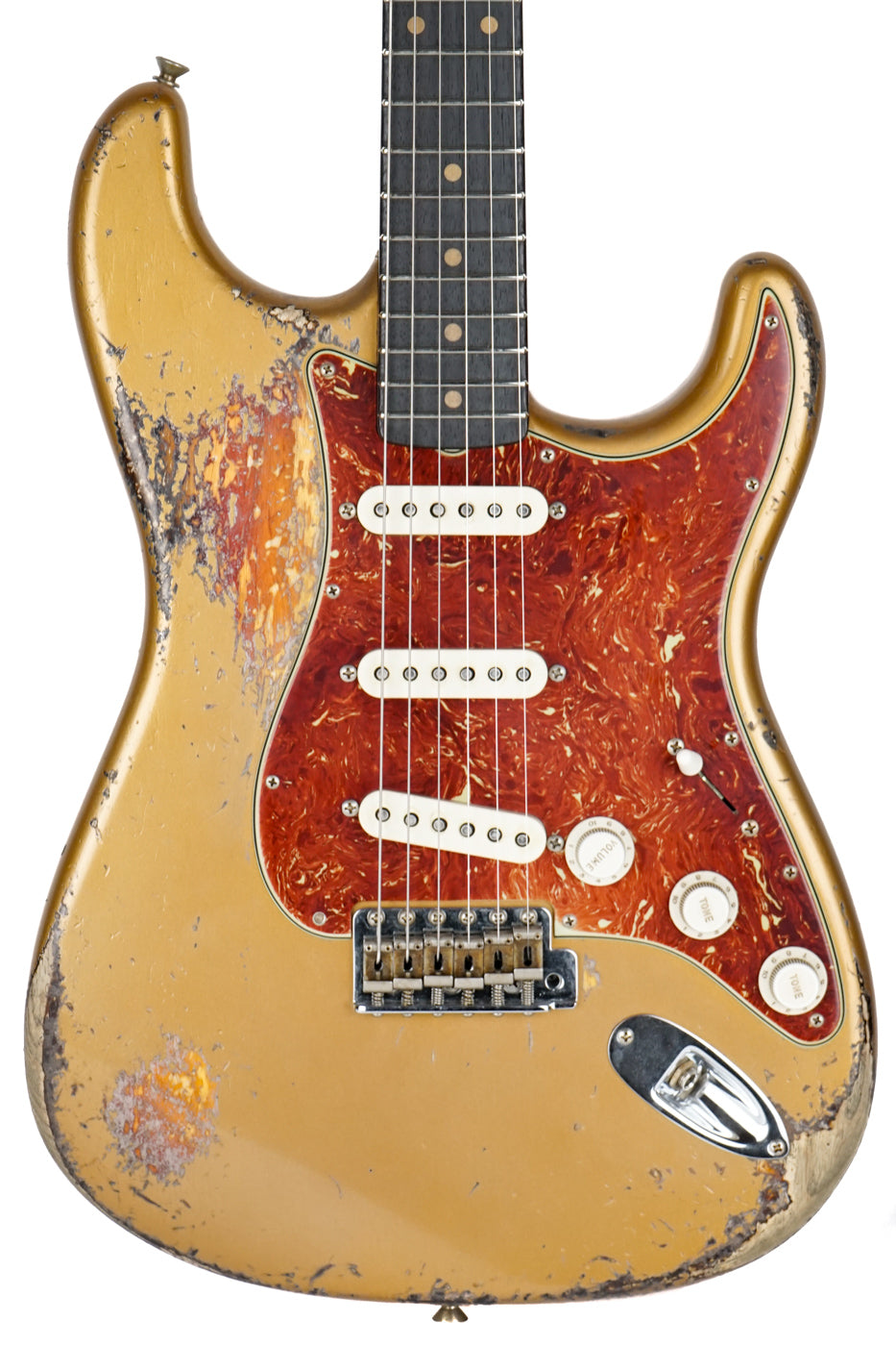 New Fender Custom Shop Levi Perry Masterbuilt '62 Stratocaster Heavy Relic Aged Shoreline Gold Over Sunburst