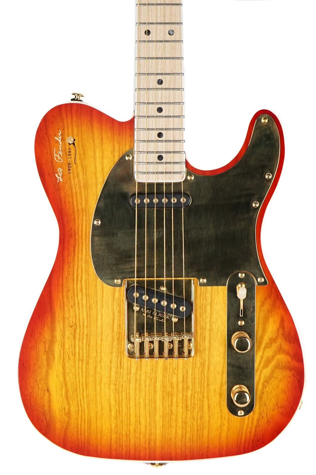 NOS New Old Stock 1991 G&L Leo Fender Commemorative ASAT Classic Cherry Sunburst w/ Original Shipping Box