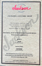 Load image into Gallery viewer, New Jackson Custom Shop King V Relic Black w/ Yellow Bevels Nitro Relic
