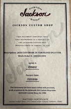 Load image into Gallery viewer, New Jackson USA Custom Shop Rhoads Tune-O-Matic Snow White with Blood Red Splatter #RR4202
