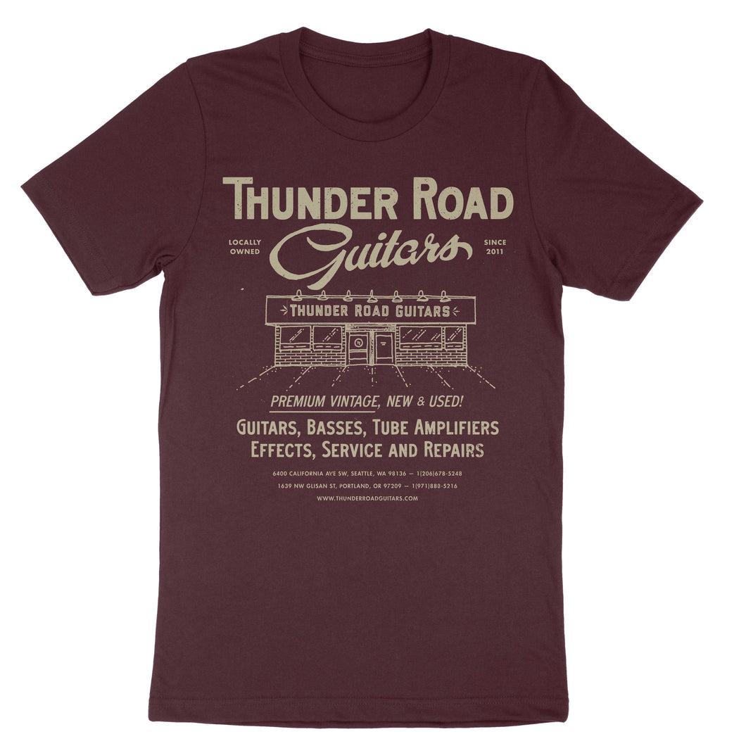 Thunder Road Storefront T Shirt Oxblood